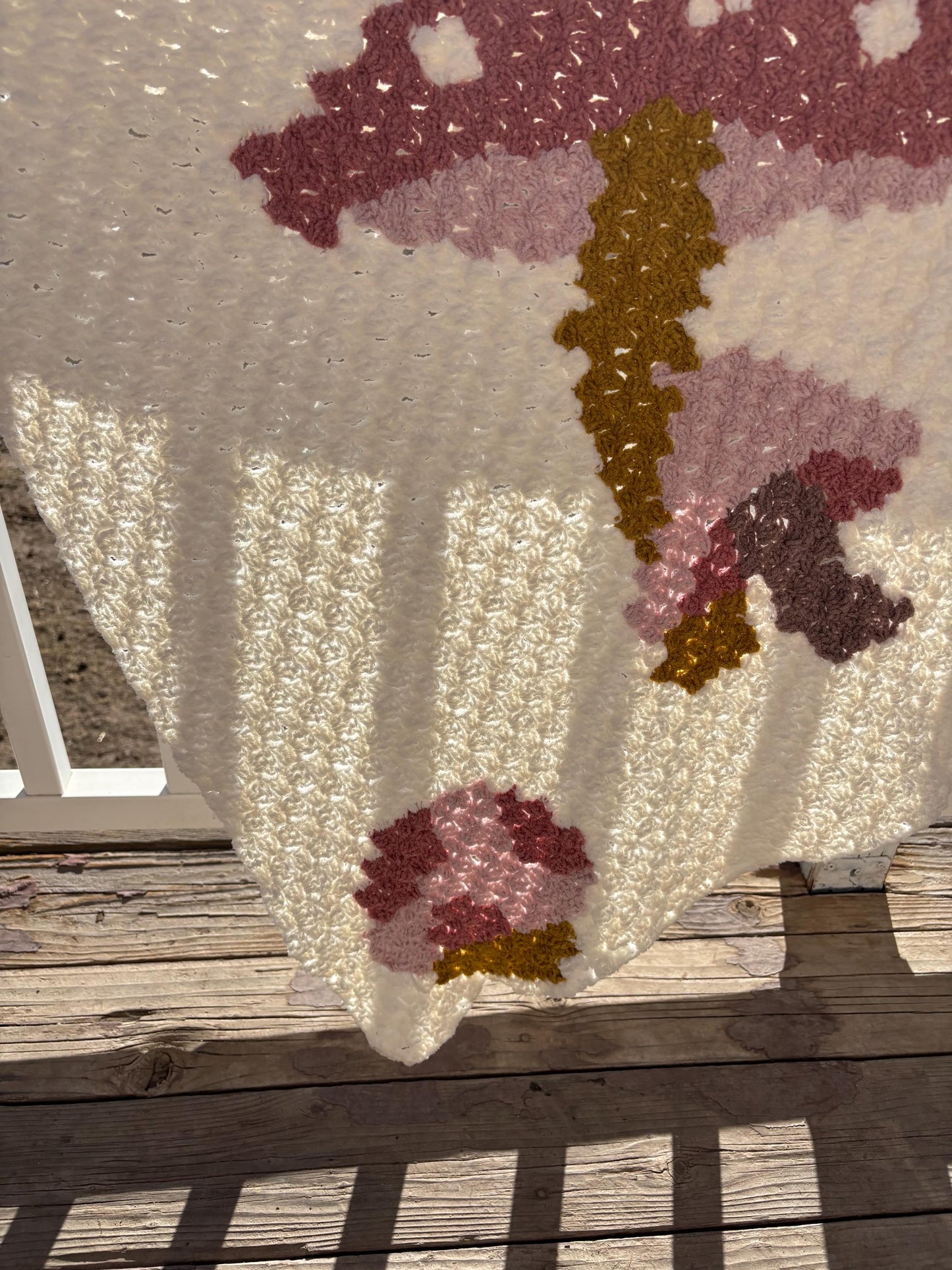 Crochet Mushroom Baby/Throw Blanket