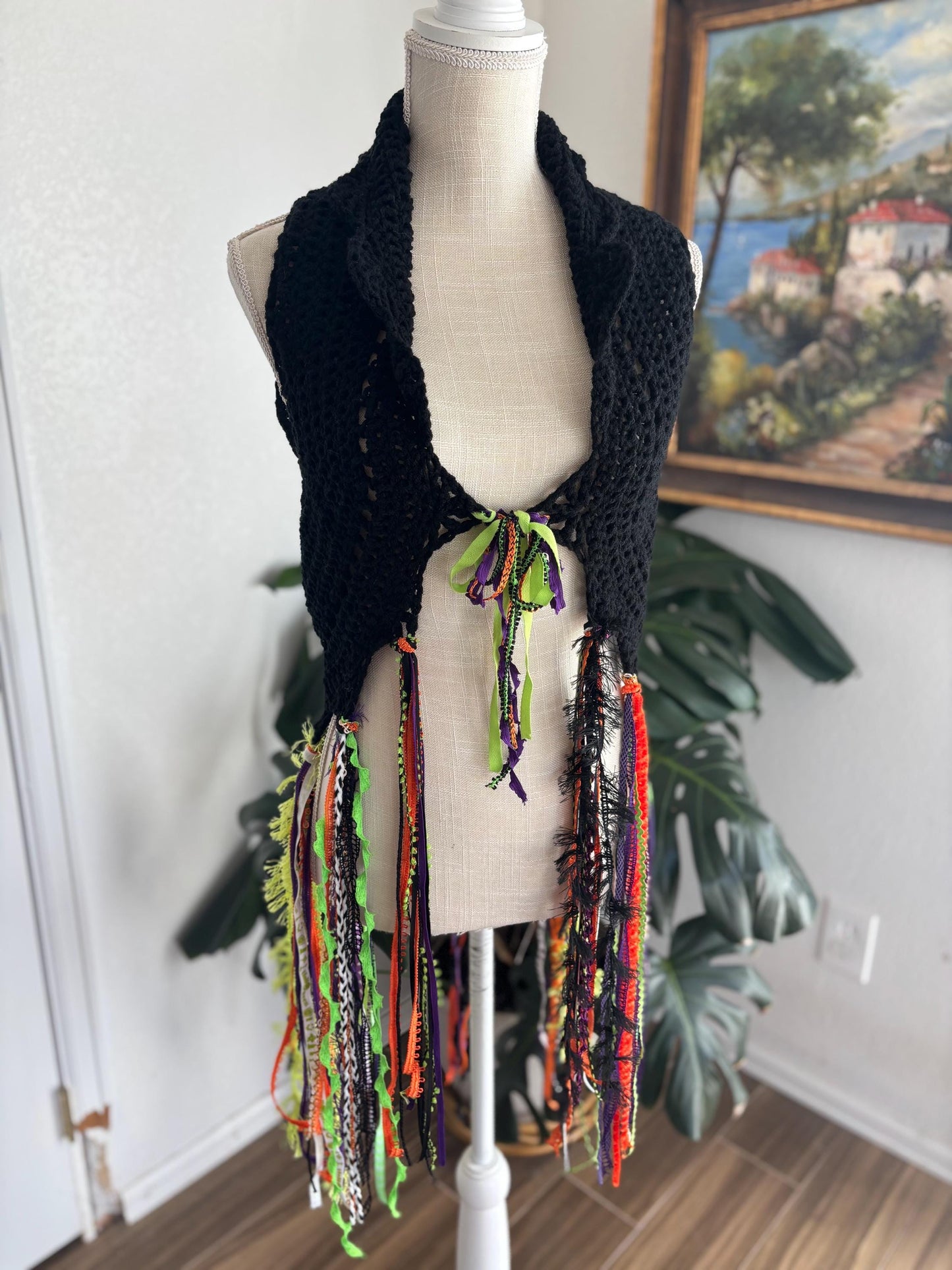 Crochet Mandala Halloween Vest