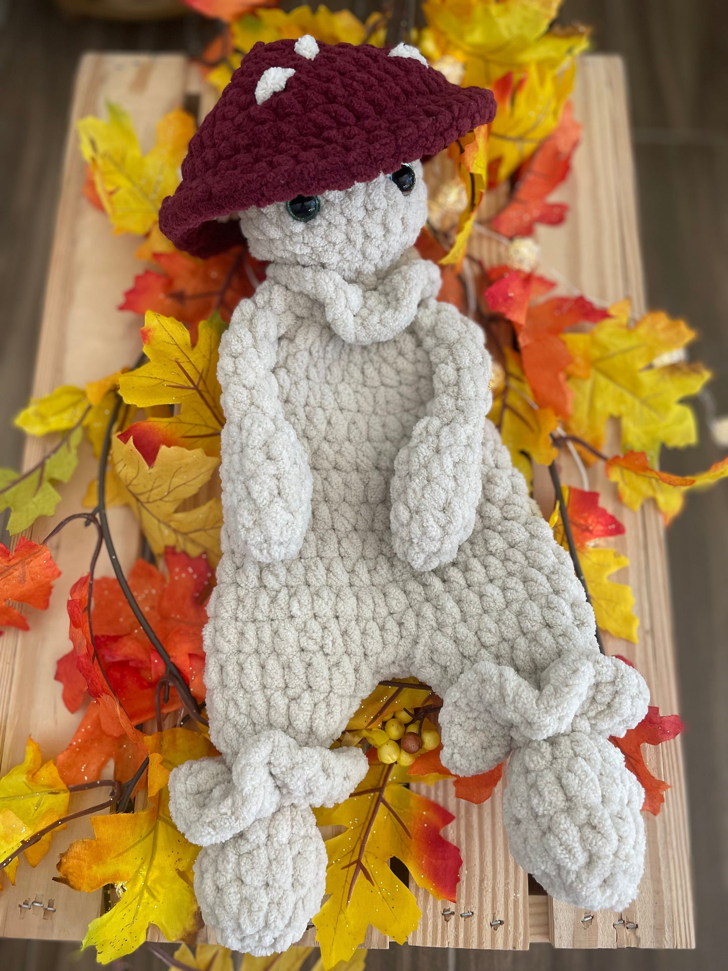 Adorable Handmade Crochet Mushi Boi Mushroom Lovey Amigurumi