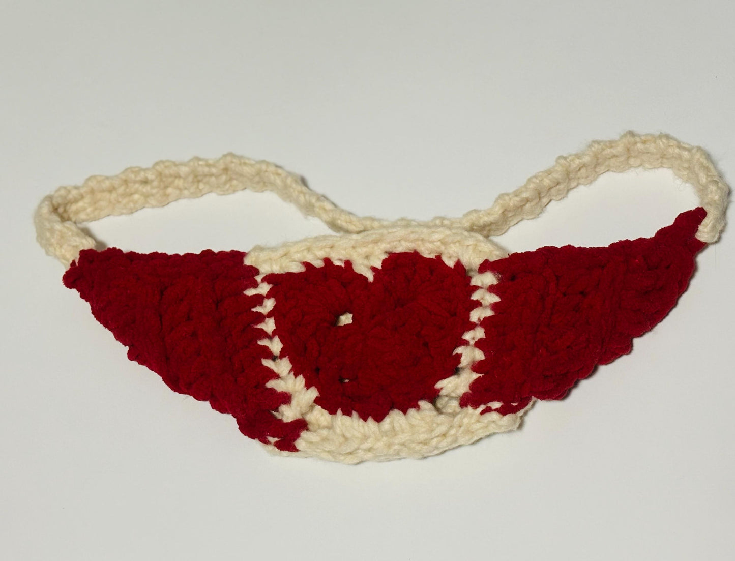 Valentine’s Day Crossbody Bag Crochet Heart Faux Fur Yarn