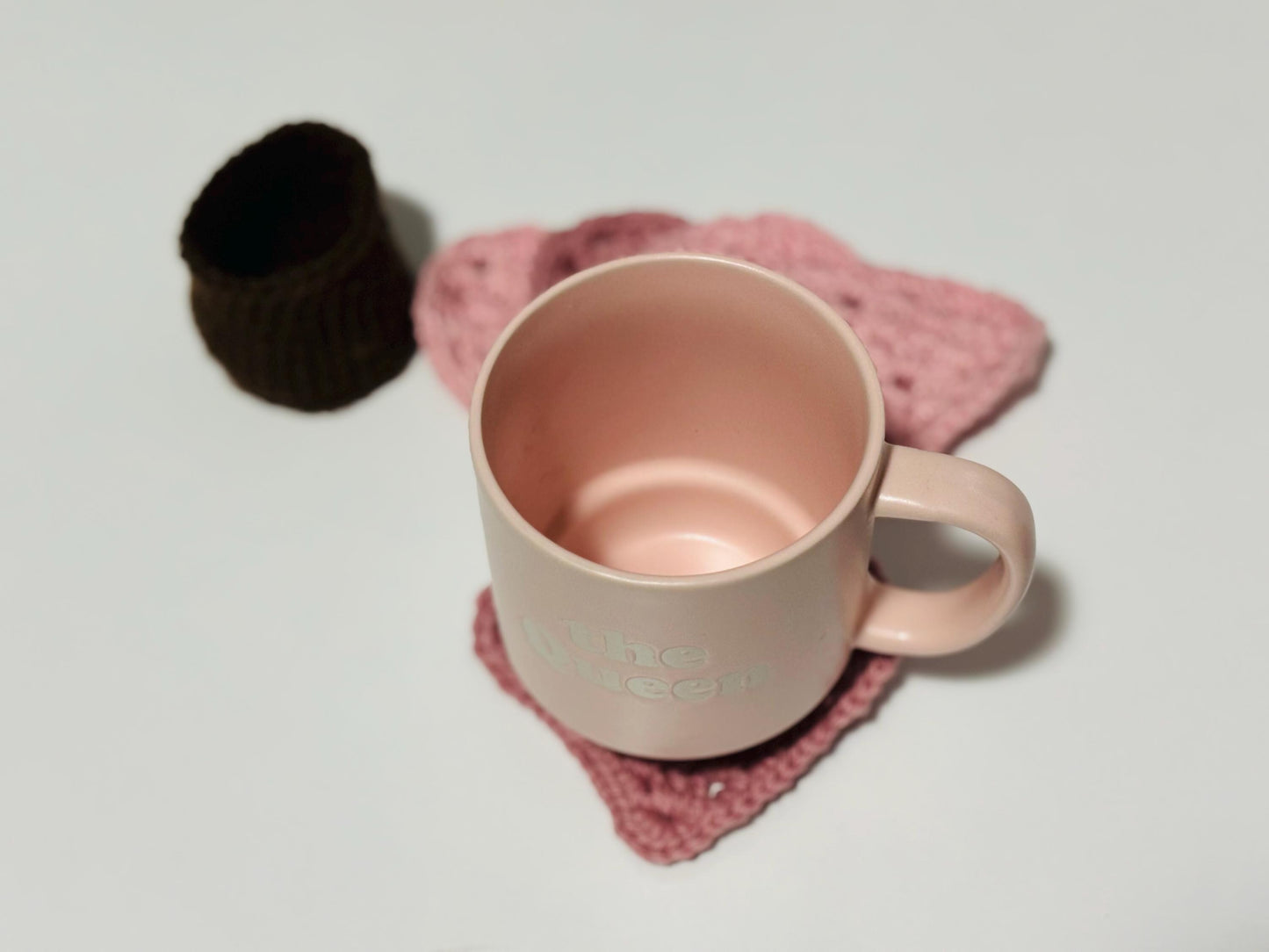 Crochet Heart Rose Plant Coaster Set of 4 Valentine’s Day