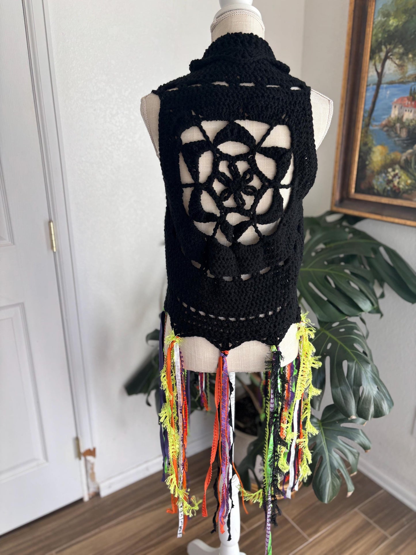 Crochet Mandala Halloween Vest