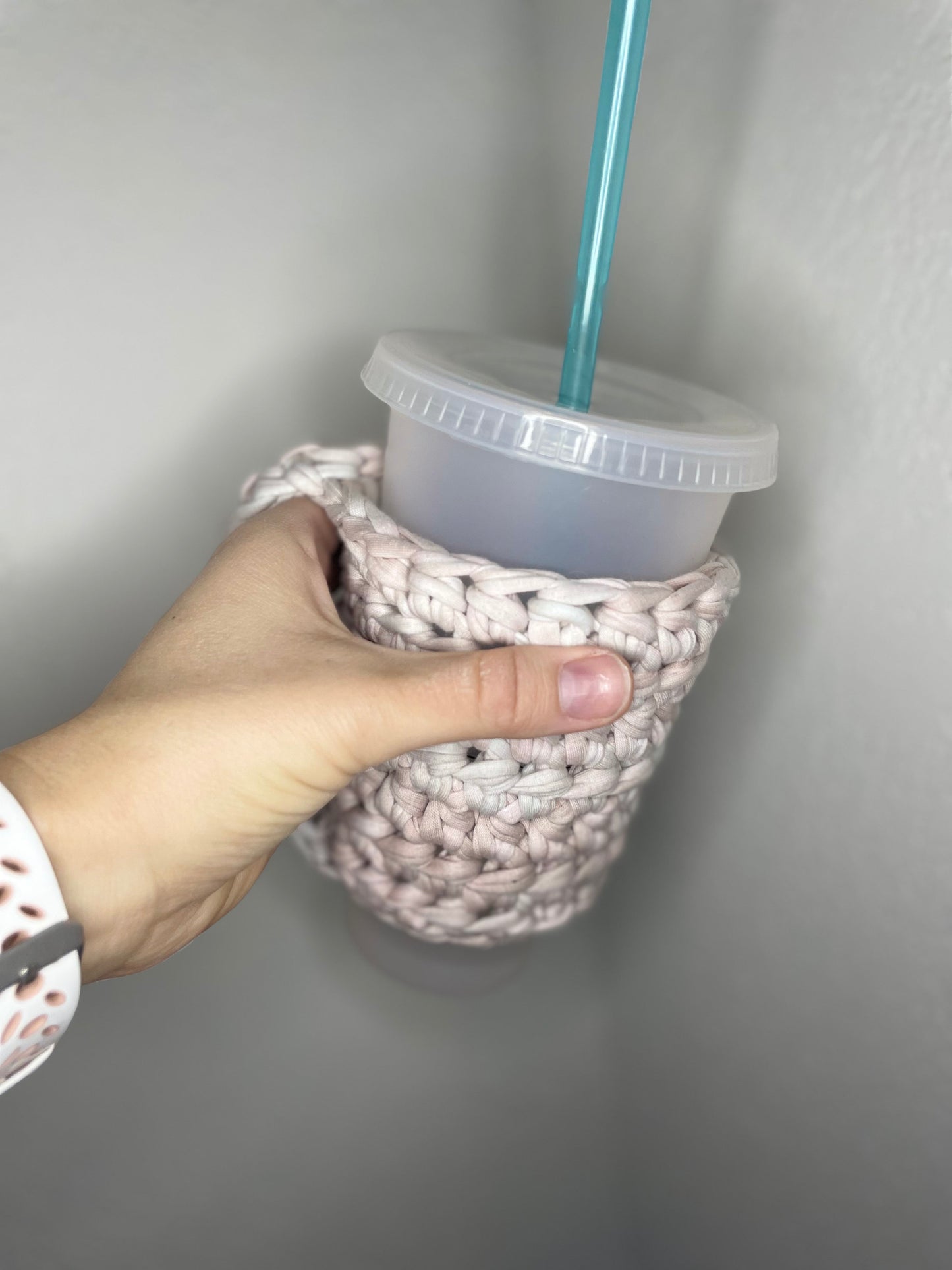 Crochet Coffee Cozy Pillow Cozy Cold Cup Cozy with Handle