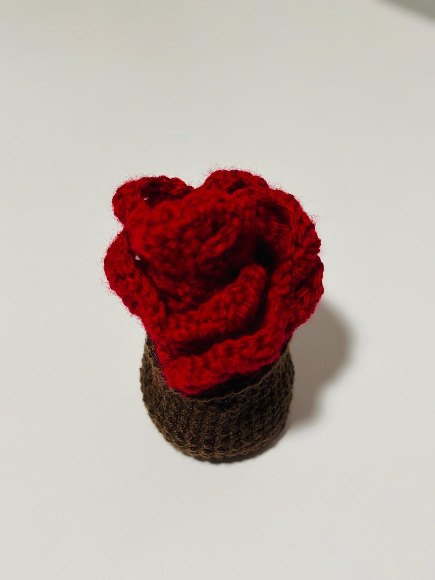 Crochet Heart Rose Plant Coaster Set of 4 Valentine’s Day