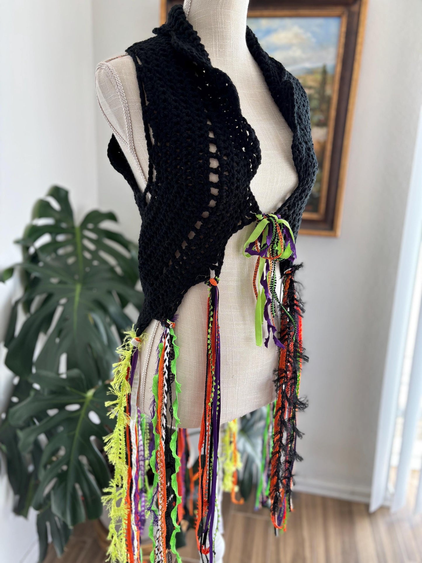 Crochet Mandala Halloween Vest