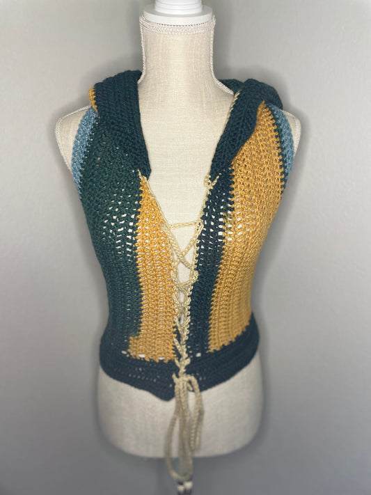 Crochet Mandala Boho Hooded Vest