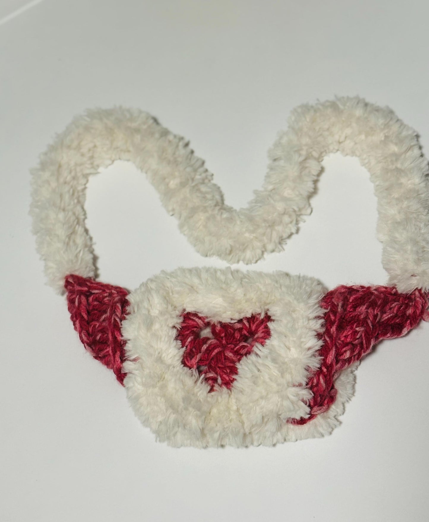 Valentine’s Day Crossbody Bag Crochet Heart Faux Fur Yarn