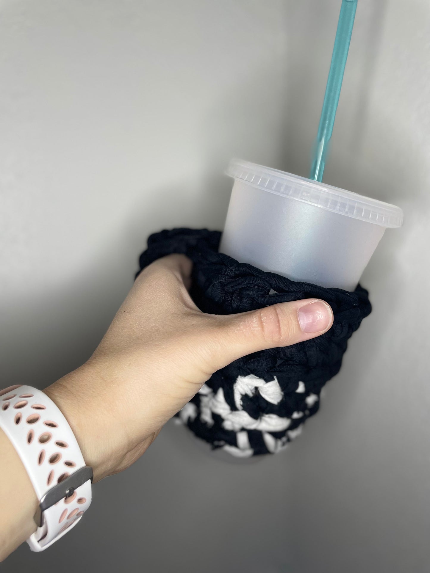Crochet Coffee Cozy Pillow Cozy Cold Cup Cozy with Handle