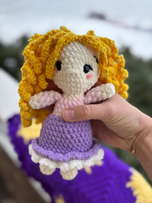 Purple Sun Baby Blanket and Doll Amigurumi
