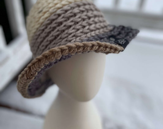 Brimmed Beanie Crochet Winter Hat